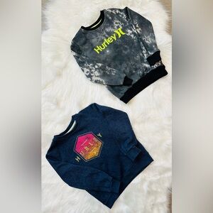 Hurley Kids Navy Sweatshirt with Pink and Orange Gradient Logo